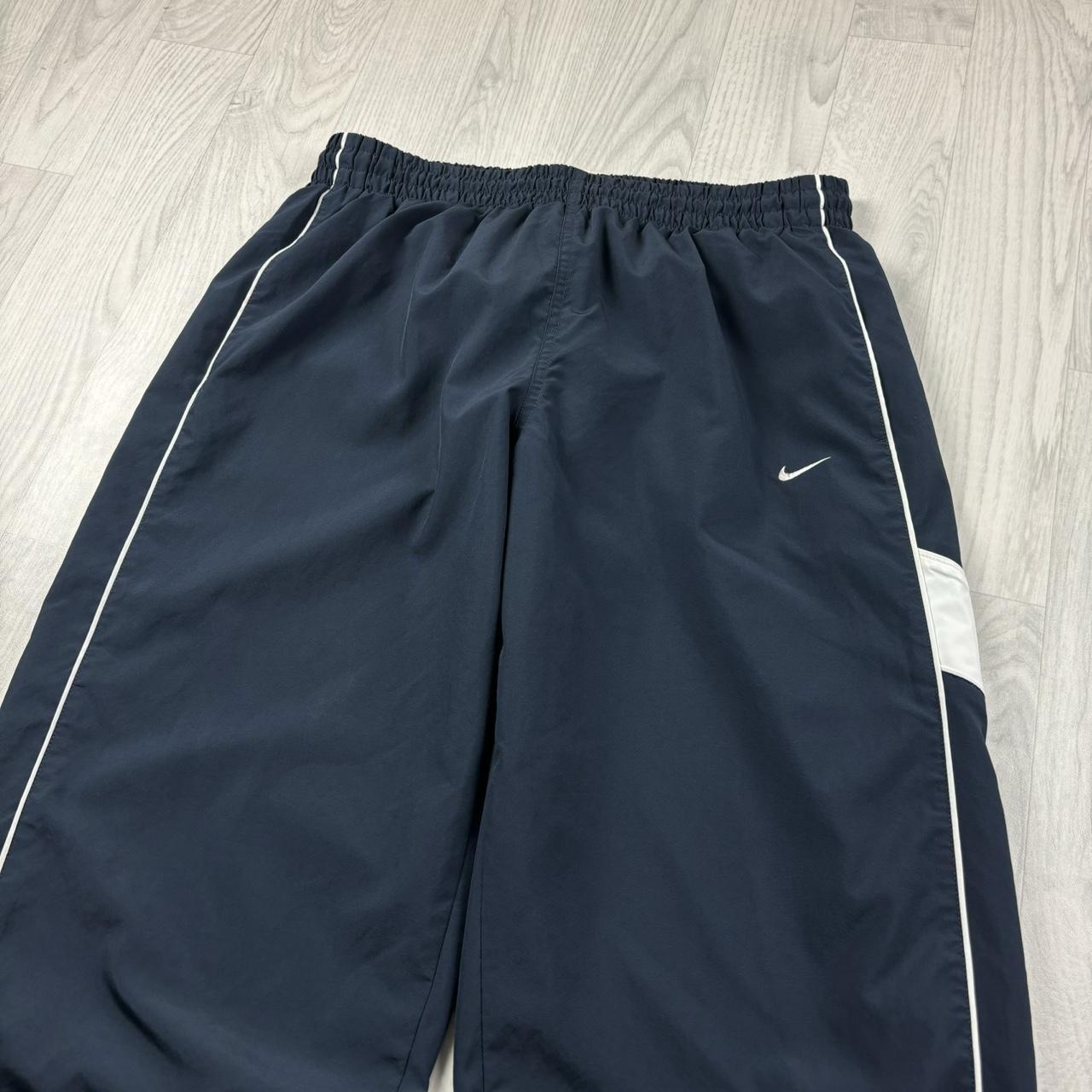 VINTAGE Y2K NIKE WIDE LEG BAGGY TRACKSUIT BOTTOMS NAVY