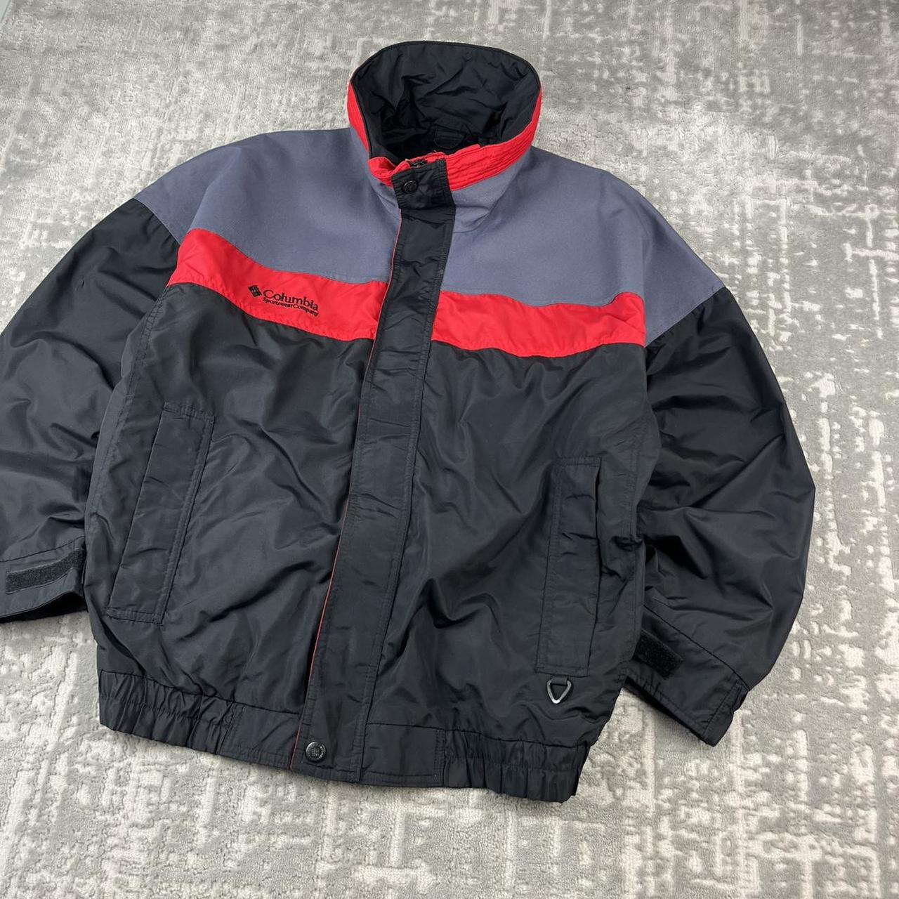VINTAGE 00s COLUMBIA UTILITY BOMBER JACKET BLACK RED