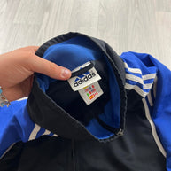 VINTAGE 90s ADIDAS WINDBREAKER TRACK JACKET BLACK / BLUE