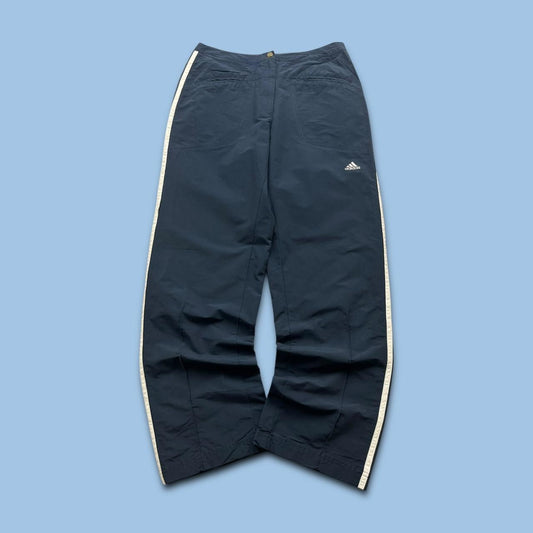 VINTAGE Y2K ADIDAS LOW RISE BAGGY TRACKSUIT BOTTOMS NAVY