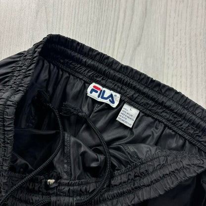 VINTAGE Y2K FILA BAGGY SHELL TRACKSUIT BOTTOMS BLACK
