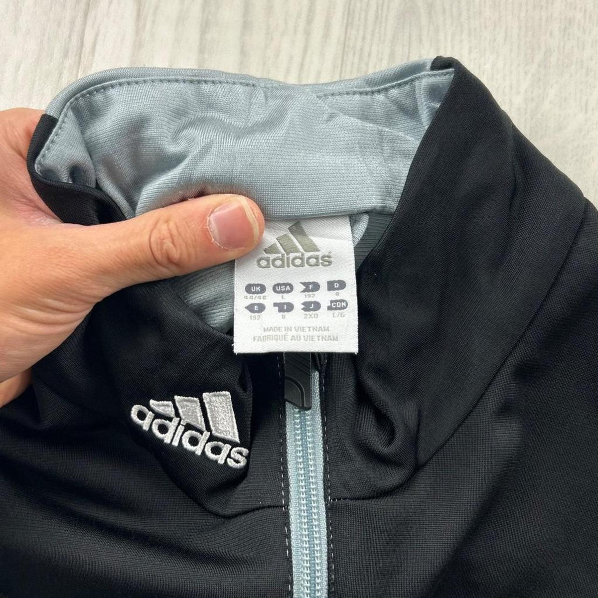 VINTAGE Y2K ADIDAS HAMBURG ZIP UP TRACK JACKET GREY / BLACK