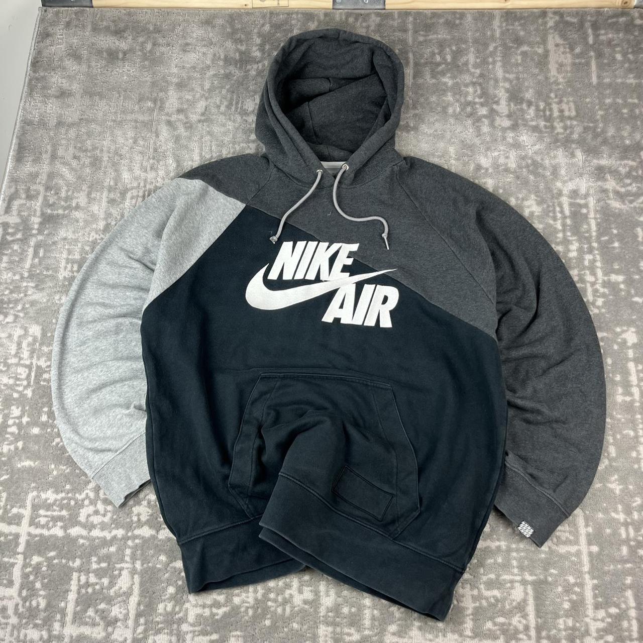 VINTAGE Y2K NIKE AIR SPELL OUT HOODIE BLACK / GREY
