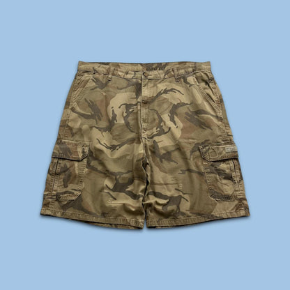 VINTAGE Y2K WRANGLER BAGGY CAMO CARGO SHORTS