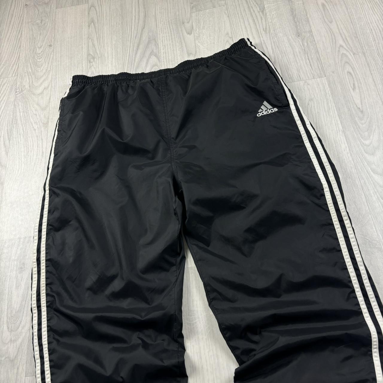VINTAGE 90s ADIDAS BAGGY SHELL TRACKSUIT BOTTOMS BLACK