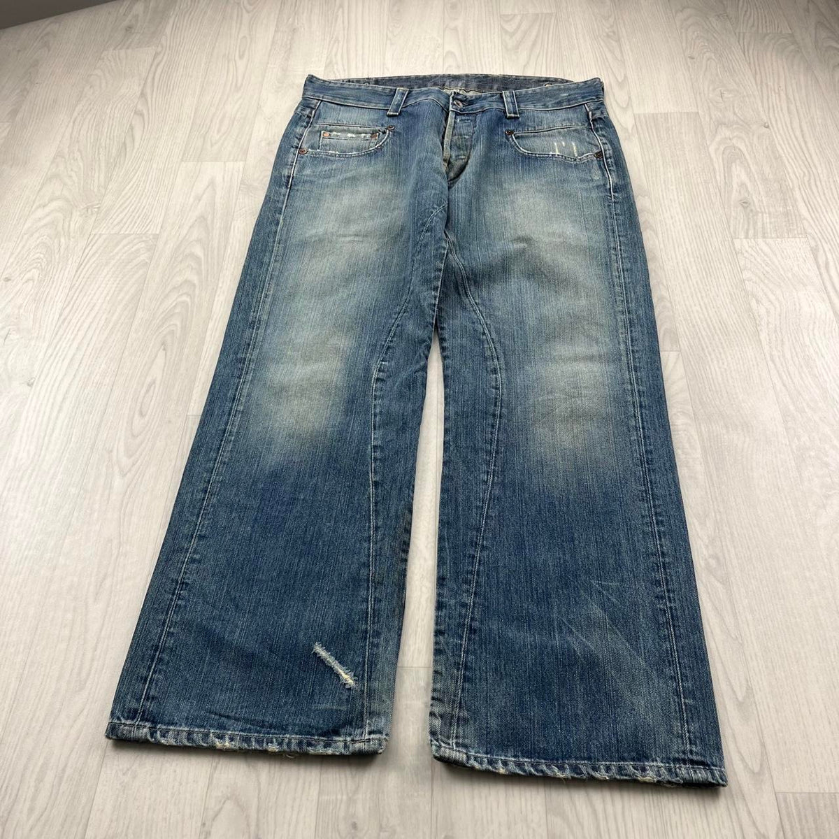 VINTAGE Y2K G STAR WIDE LEG BAGGY JEANS BLUE