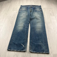 VINTAGE Y2K G STAR WIDE LEG BAGGY JEANS BLUE