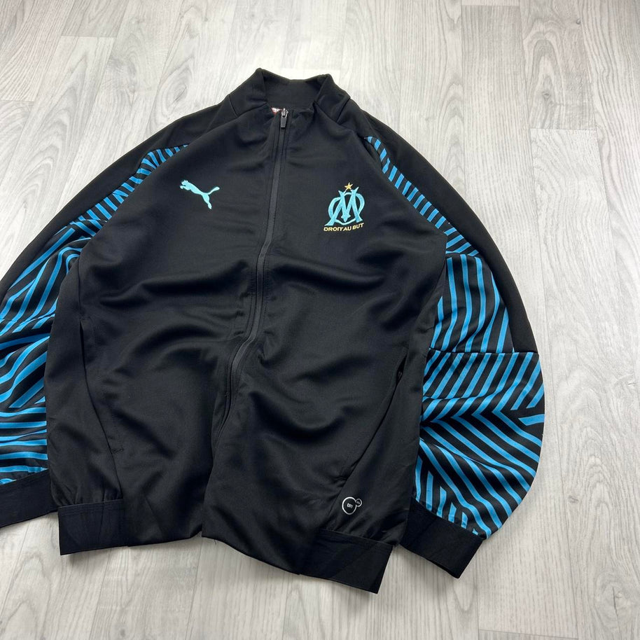 2018/19 PUMA MARSEILLE FOOTBALL TRACK JACKET BLACK / BLUE