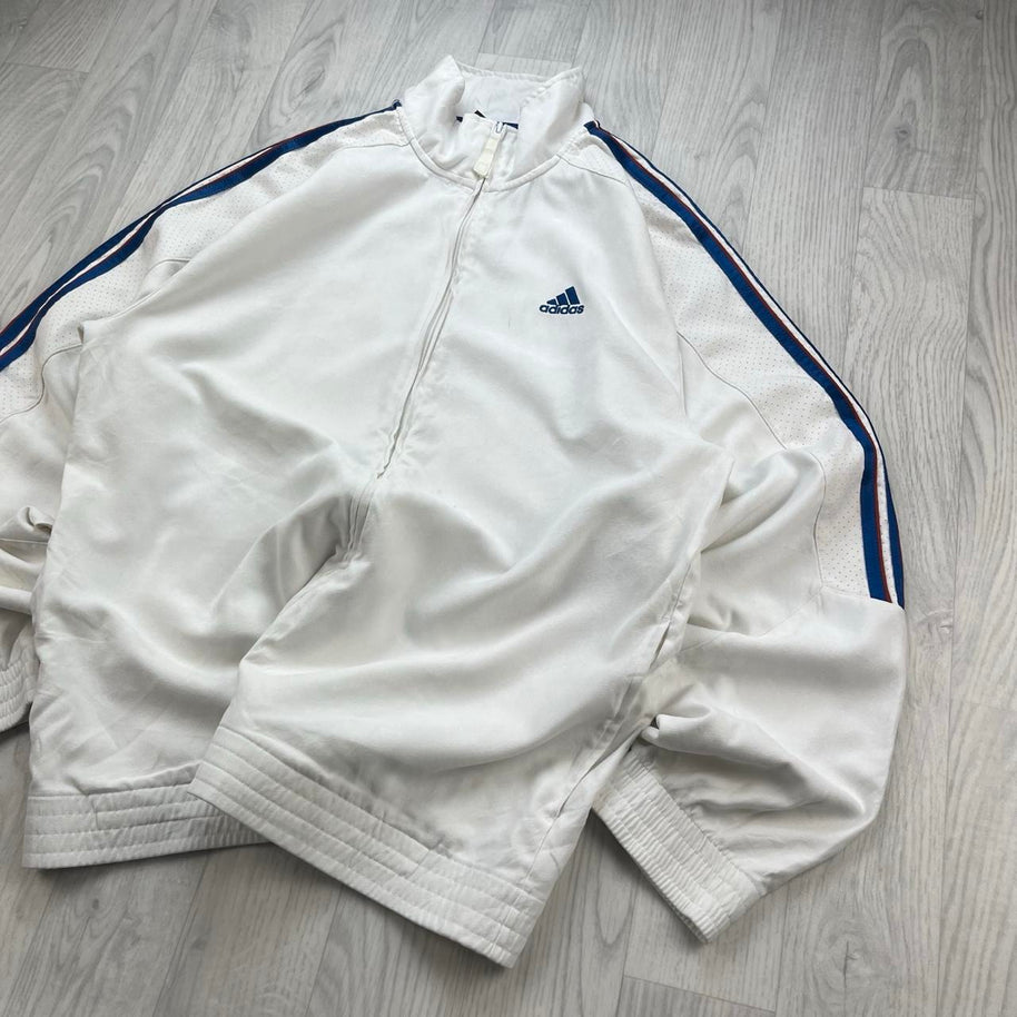 VINTAGE Y2K ADIDAS WINDBREAKER JACKET WHITE