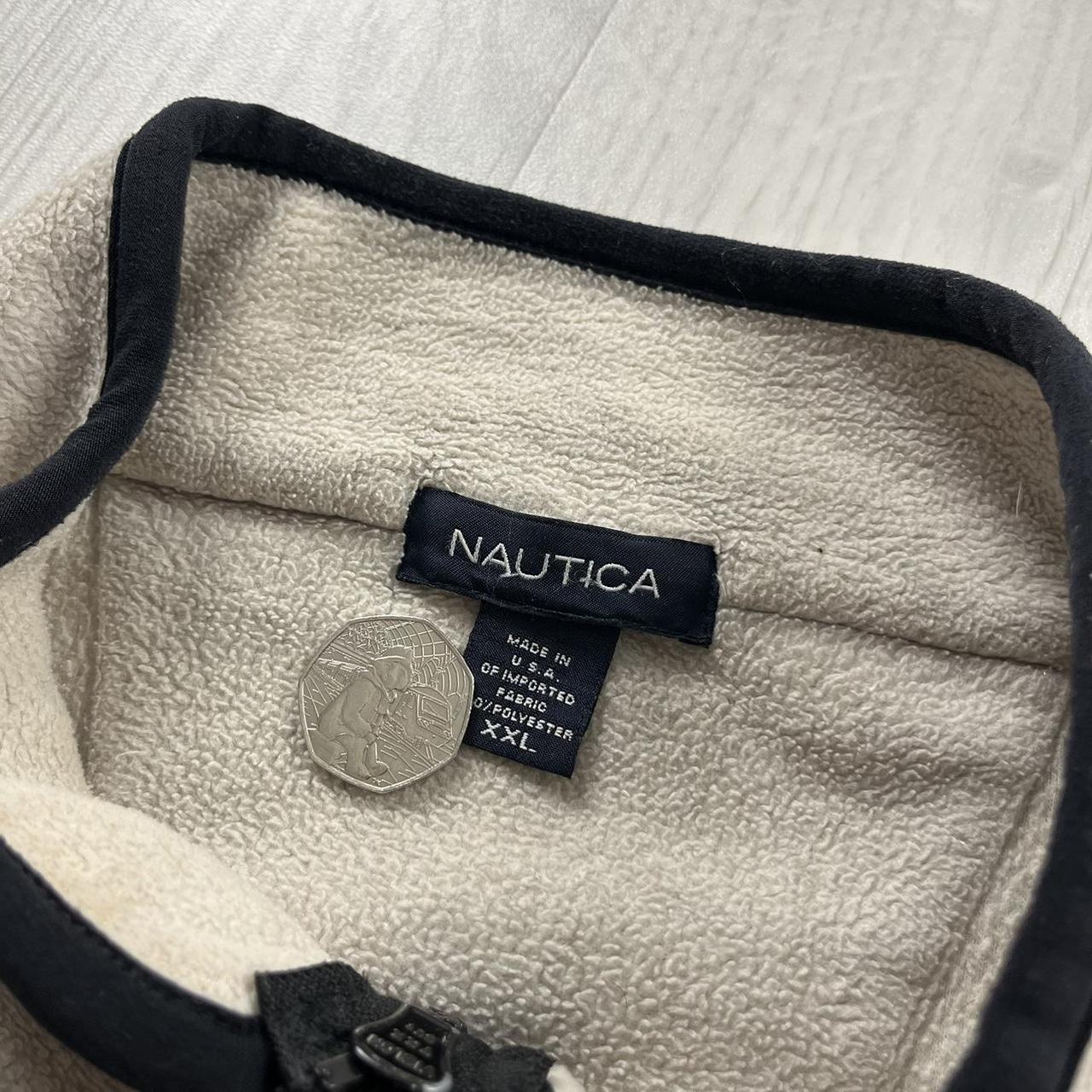 VINTAGE Y2K NAUTICA ZIP UP FLEECE CREAM BLACK