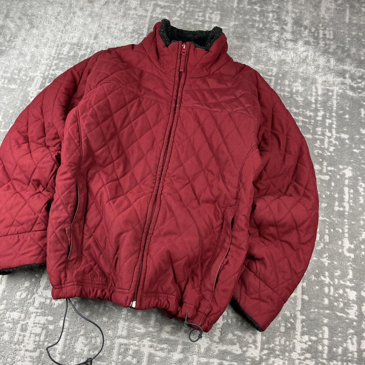 VINTAGE 00s COLUMBIA DIAMOND STITCH PUFFER JACKET RED