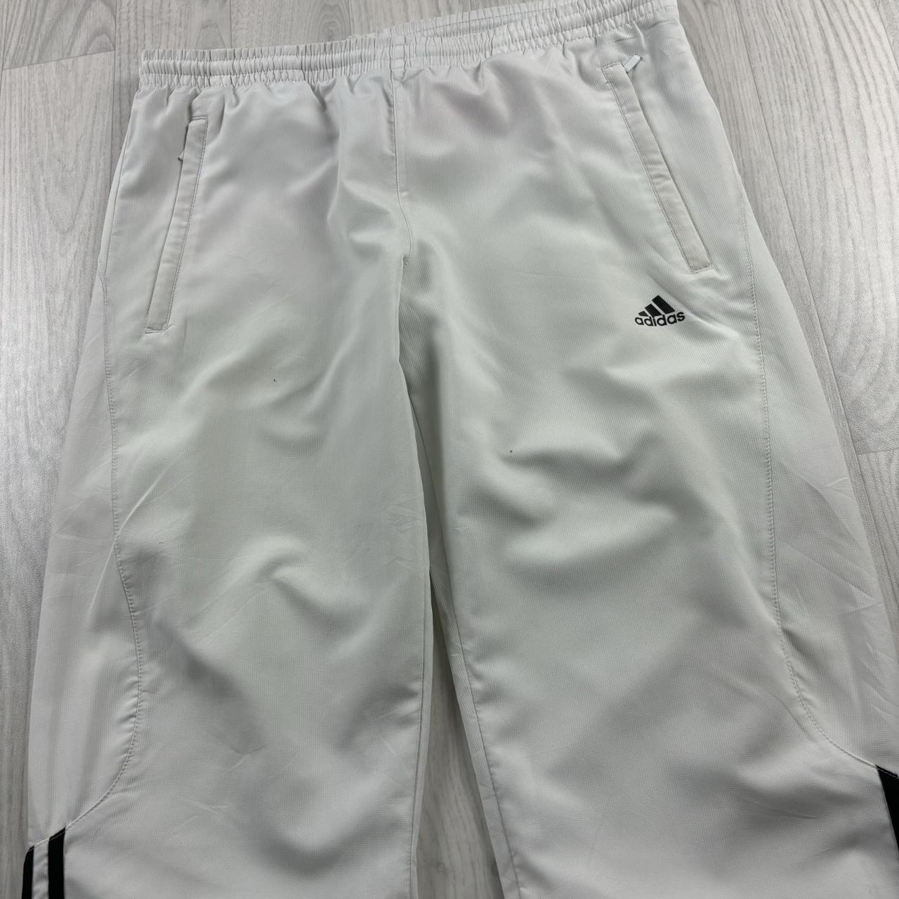 VINTAGE Y2K ADIDAS BAGGY TRACKSUIT BOTTOMS WHITE