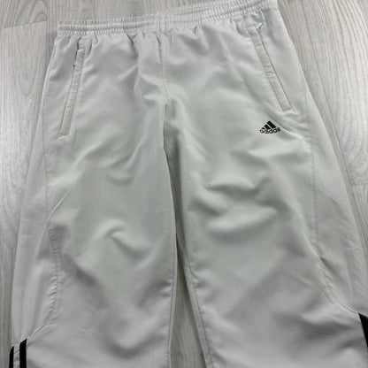 VINTAGE Y2K ADIDAS BAGGY TRACKSUIT BOTTOMS WHITE