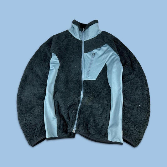 VINTAGE 00s COLUMBIA UTILITY FLEECE JACKET BLACK BLUE
