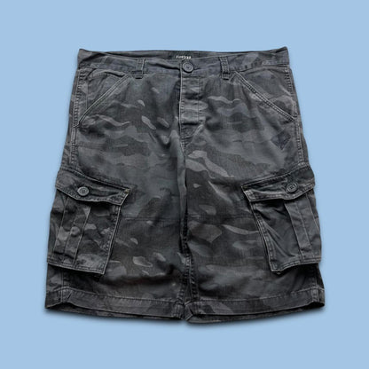 VINTAGE Y2K FIRETRAP BAGGY LOOSE CAMO SHORTS BLACK