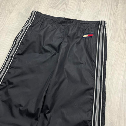 VINTAGE Y2K TOMMY HILFIGER BAGGY TRACKSUIT BOTTOMS BLACK