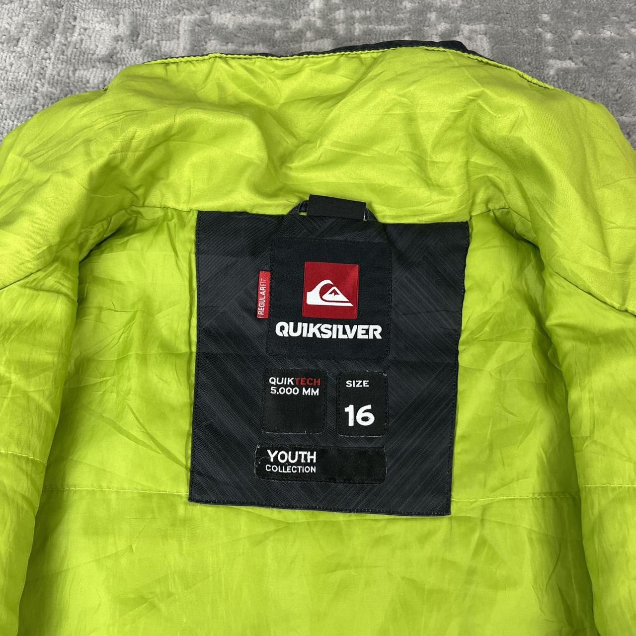 VINTAGE Y2K QUIKSILVER PLAID TECHNICAL SKI JACKET GREY BLACK