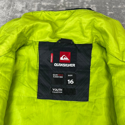 VINTAGE Y2K QUIKSILVER PLAID TECHNICAL SKI JACKET GREY BLACK