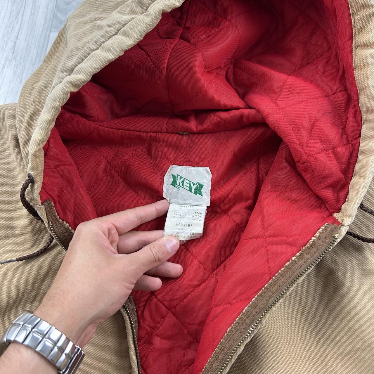 VINTAGE Y2K KEY ACTIVE HOODED WORKWEAR BOMBER JACKET TAN