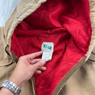 VINTAGE Y2K KEY ACTIVE HOODED WORKWEAR BOMBER JACKET TAN
