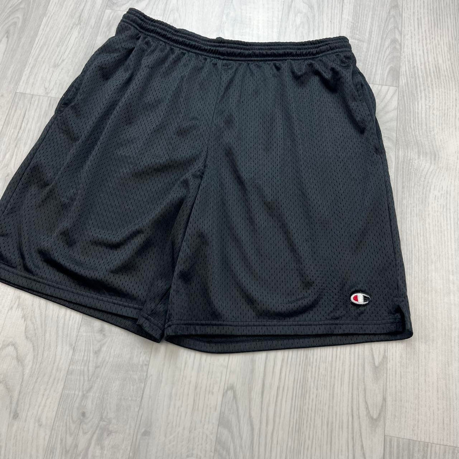 VINTAGE Y2K CHAMPION BAGGY MESH SPORT SHORTS BLACK