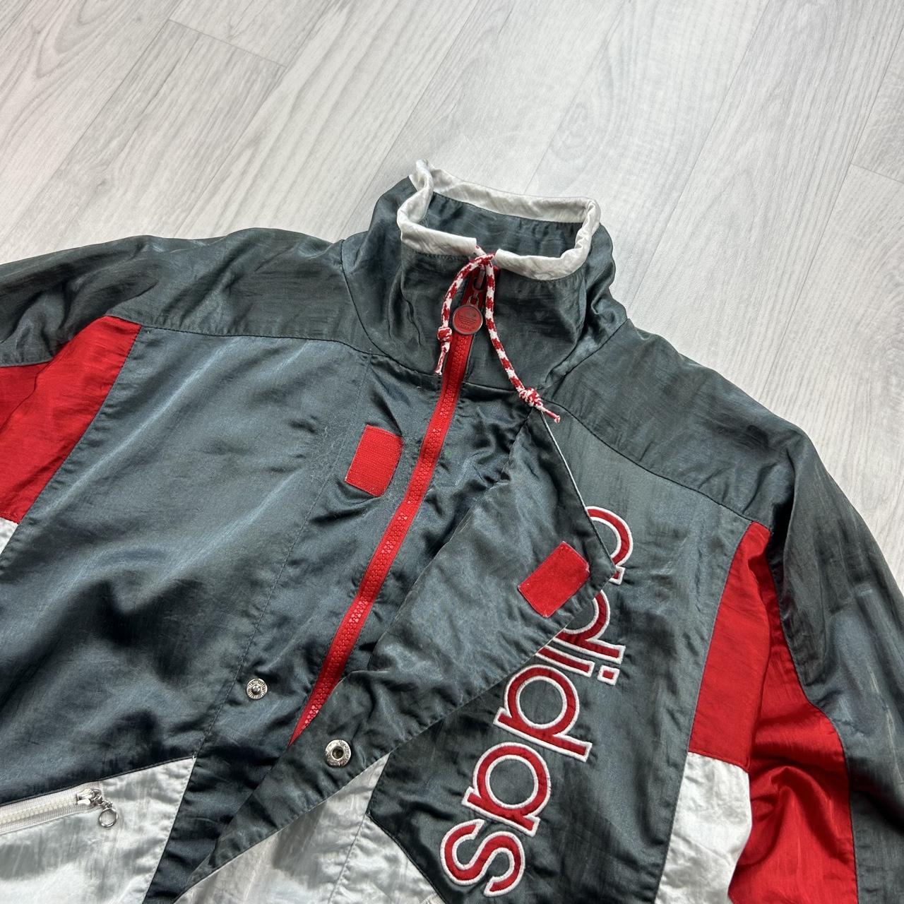 VINTAGE 90s ADIDAS HALF ZIP WINDBREAKER JACKET GREY / SILVER
