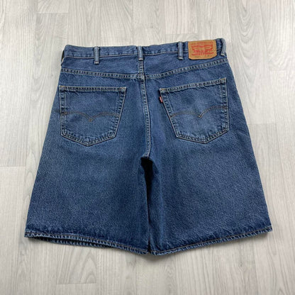 VINTAGE LEVIS 550 BAGGY LOOSE SKATER JORTS NAVY BLUE (38w)