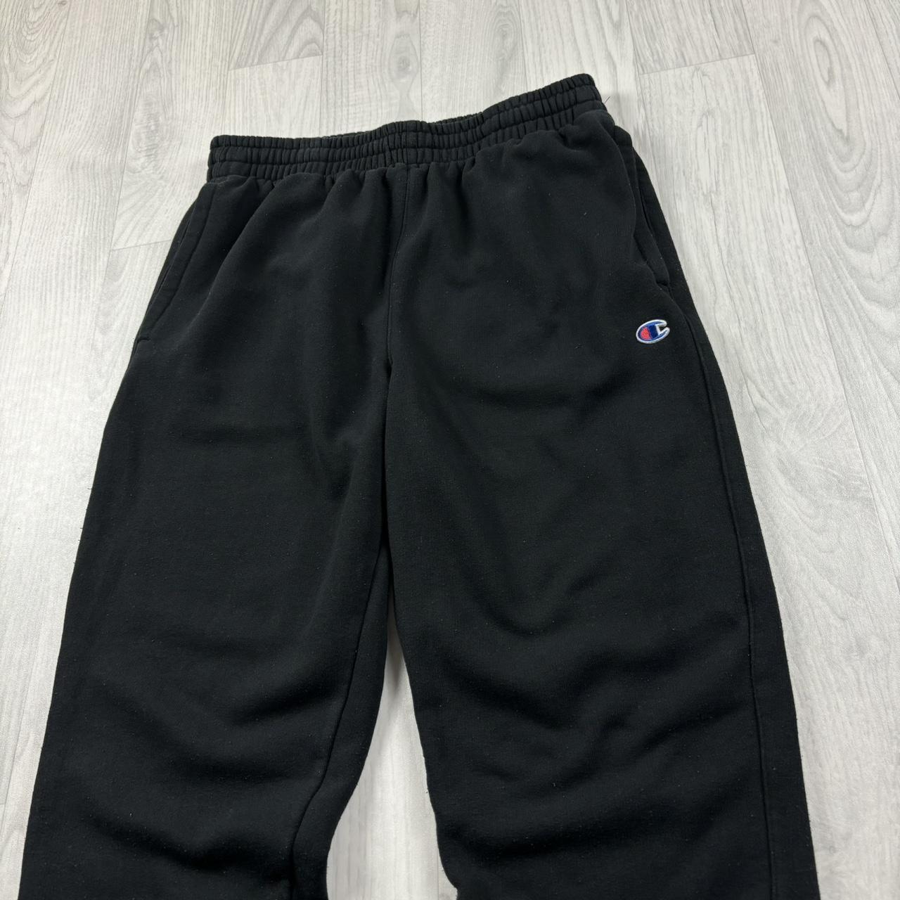 VINTAGE 00s CHAMPION STRAIGHT LEG COTTON SWEATPANTS BLACK