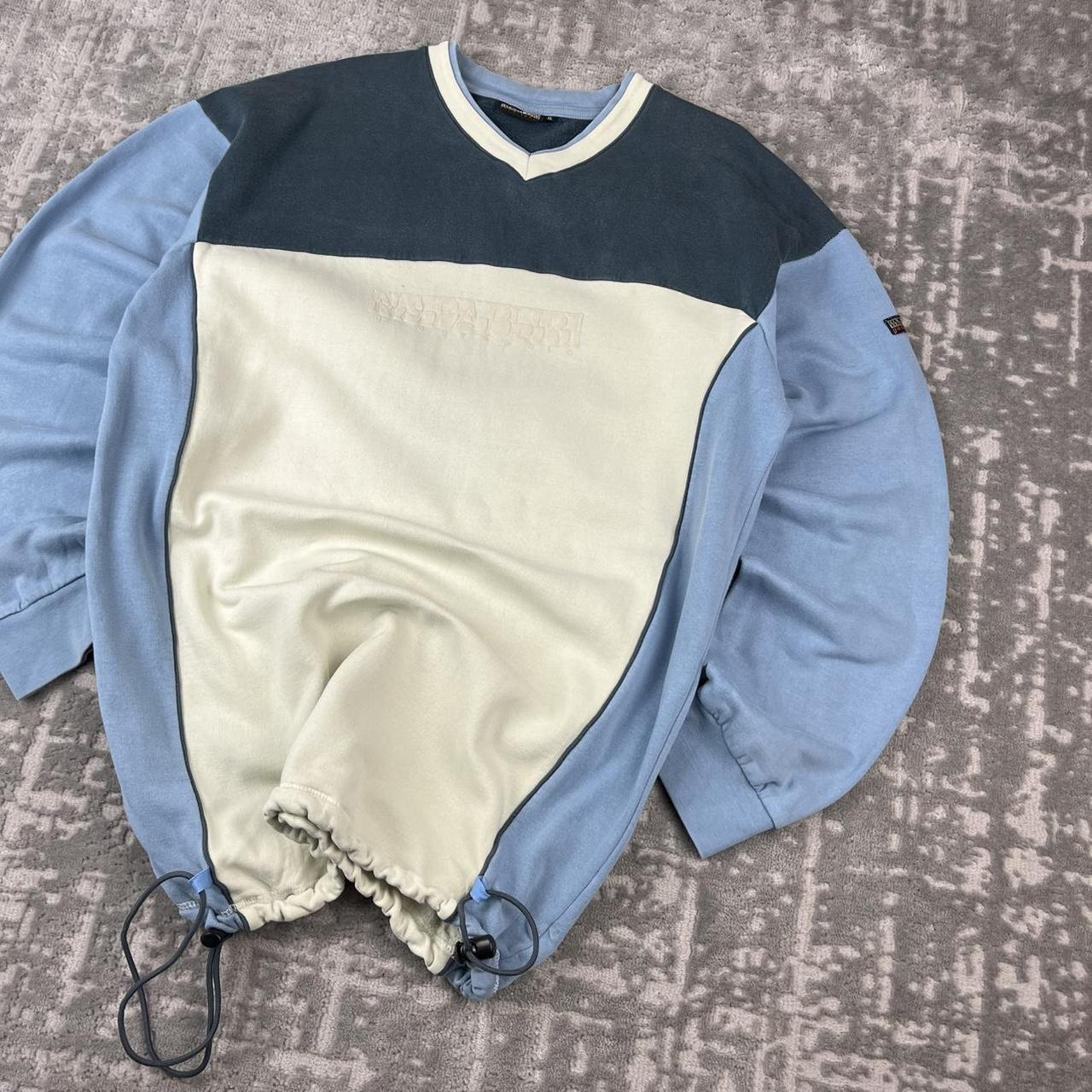 VINTAGE Y2K NAPAPRIJI TECHNICAL SWEATSHIRT BABY BLUE / CREAM