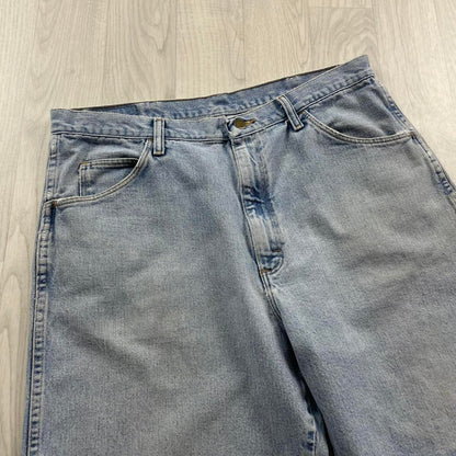 VINTAGE WRANGLER BAGGY LOOSE SKATER JORTS LIGHT BLUE (35w)