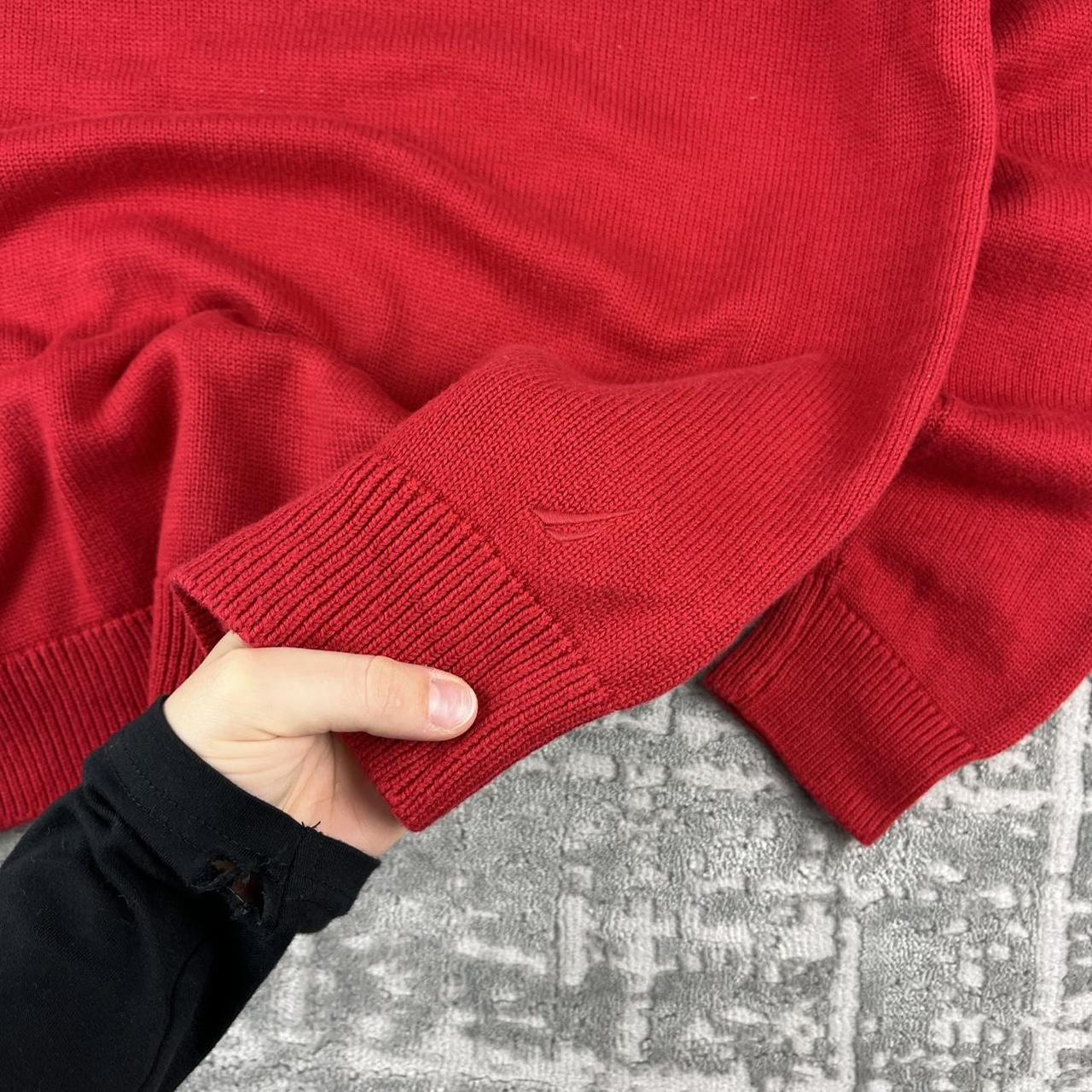 VINTAGE Y2K NAUTICA STRIPED CHUNKY ESSENTIAL KNITTED JUMPER RED