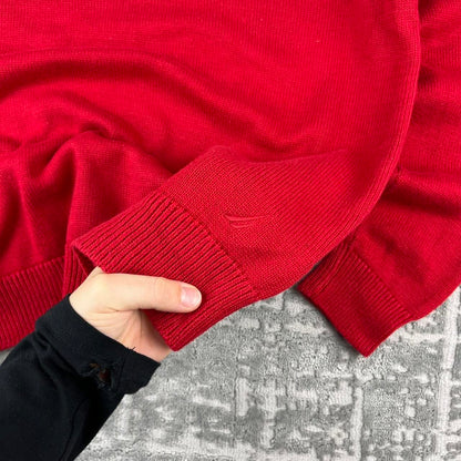 VINTAGE Y2K NAUTICA STRIPED CHUNKY ESSENTIAL KNITTED JUMPER RED