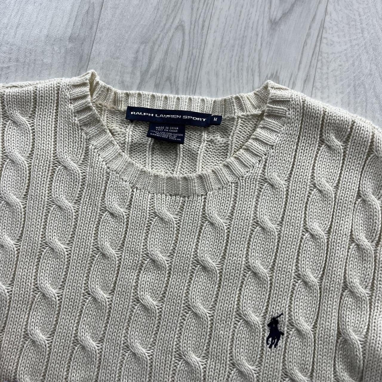 VINTAGE Y2K POLO RALPH LAUREN CHUNKY CABLE KNITTED JUMPER CREAM