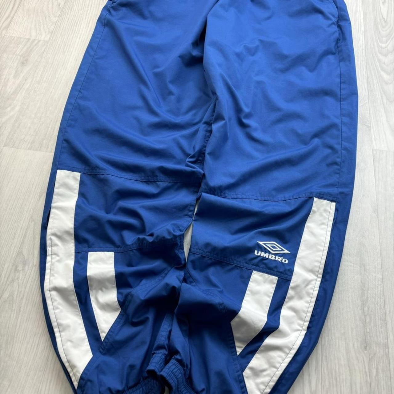 VINTAGE 90s UMBRO BAGGY TRACKSUIT BOTTOMS BLUE
