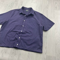 VINTAGE 00s PLAIN CROPPED SHORT SLEEVE BUTTON UP SHIRT PURPLE