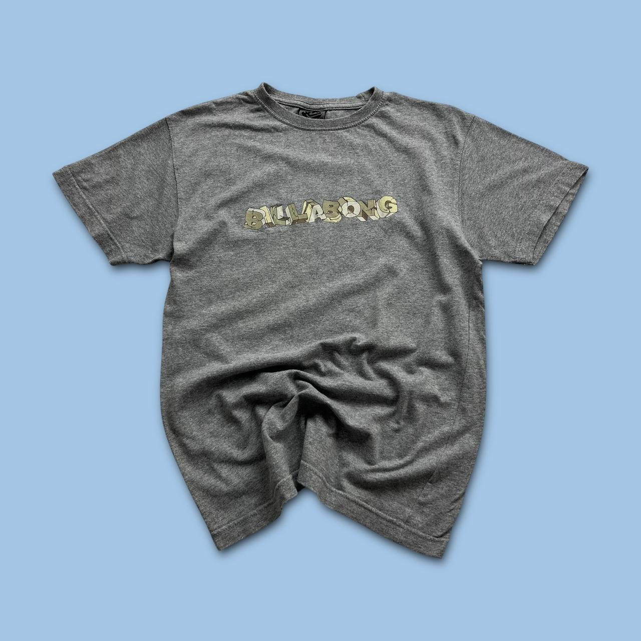VINTAGE Y2K BILLABONG SPELL OUT GRAPHIC T SHIRT GREY