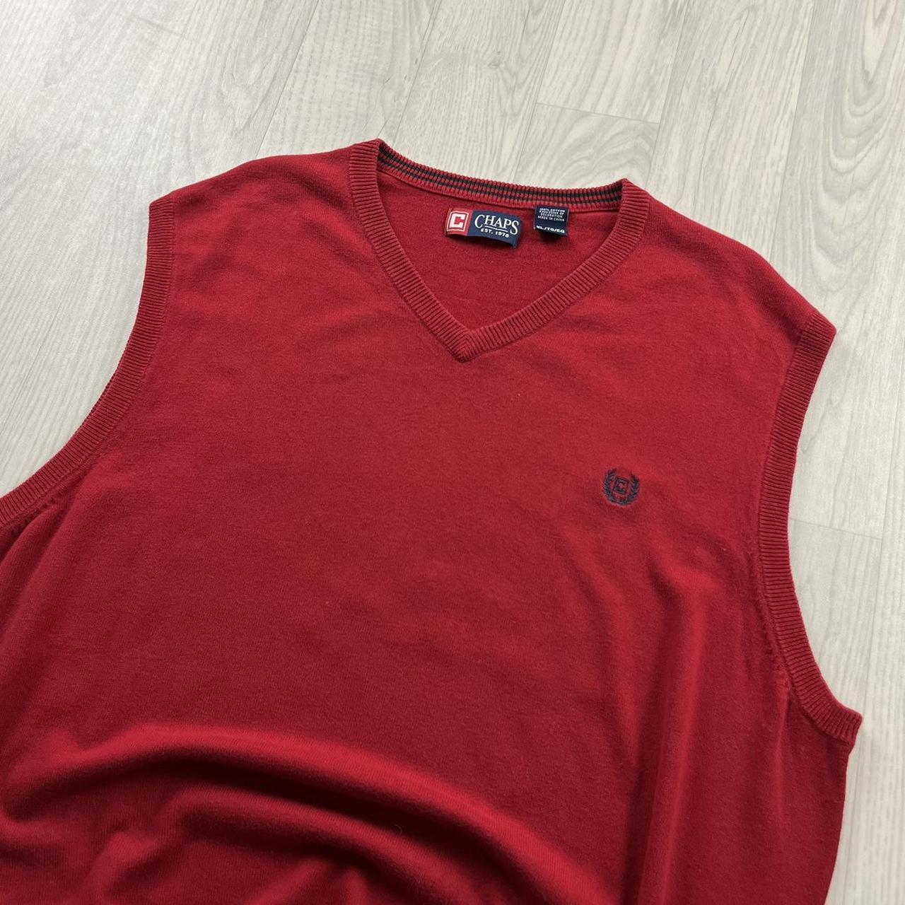 VINTAGE Y2K CHAPS KNITTED SWEATER VEST RED