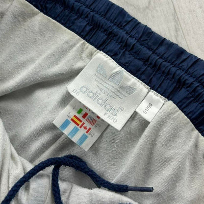 VINTAGE 90s ADIDAS BAGGY TRACKSUIT BOTTOMS NAVY BLUE