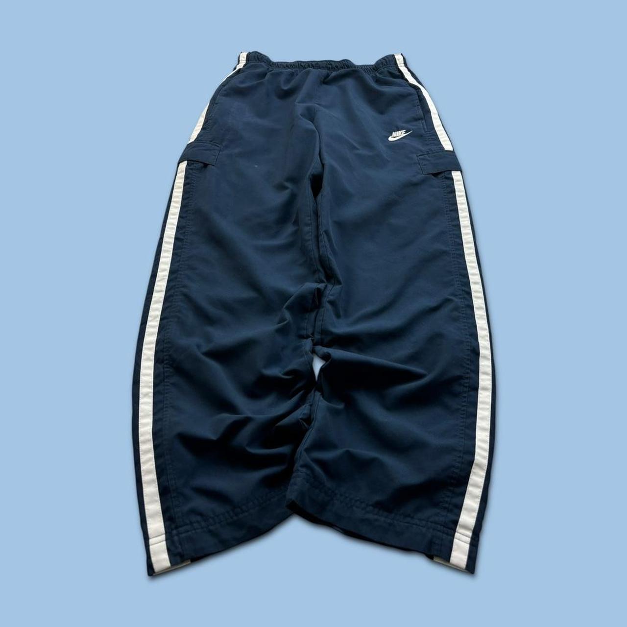 VINTAGE Y2K NIKE BAGGY TRACKSUIT BOTTOMS NAVY