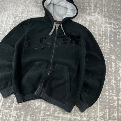VINTAGE Y2K O’NEILL HEAVY FLEECE ZIP UP HOODIE BLACK