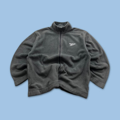 VINTAGE Y2K REEBOK ZIP UP FLEECE GREY