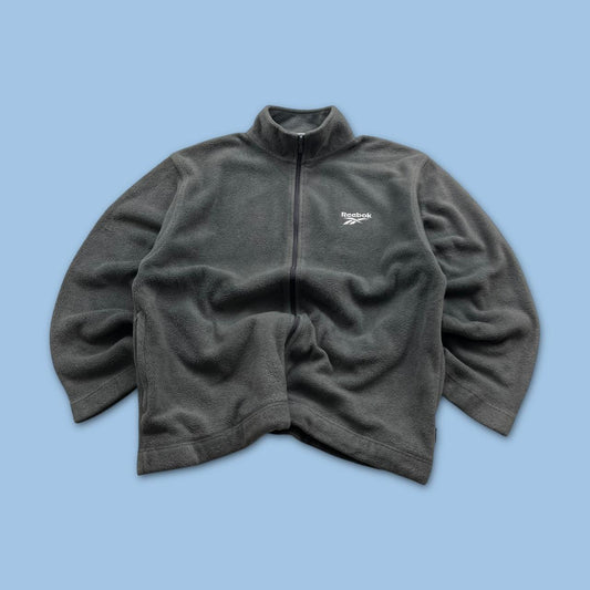 VINTAGE Y2K REEBOK ZIP UP FLEECE GREY