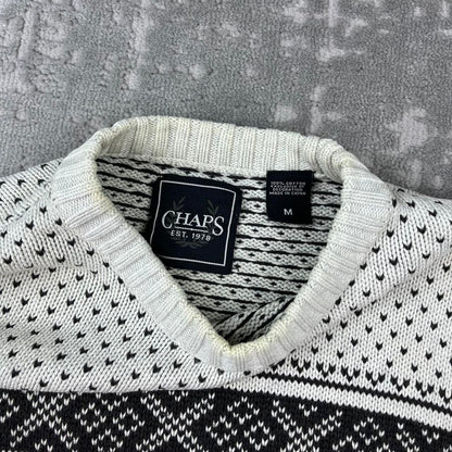 VINTAGE Y2K CHAPS CHUNKY KNITTED JUMPER WHITE