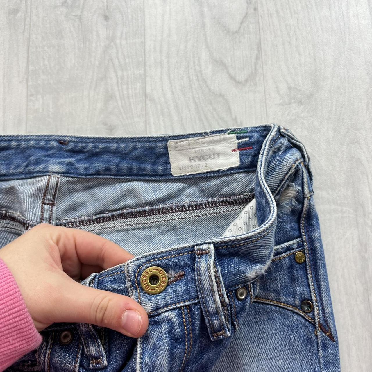 VINTAGE Y2K DIESEL KYCUT LOW RISE EMBROIDERED BOOTCUT JEANS BLUE