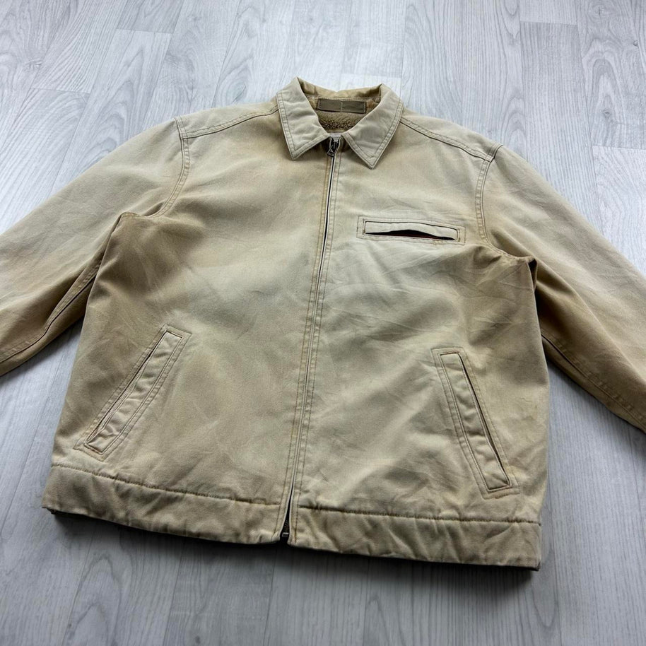 VINTAGE Y2K M&S DETROIT WORKWEAR BOMBER JACKET CREAM