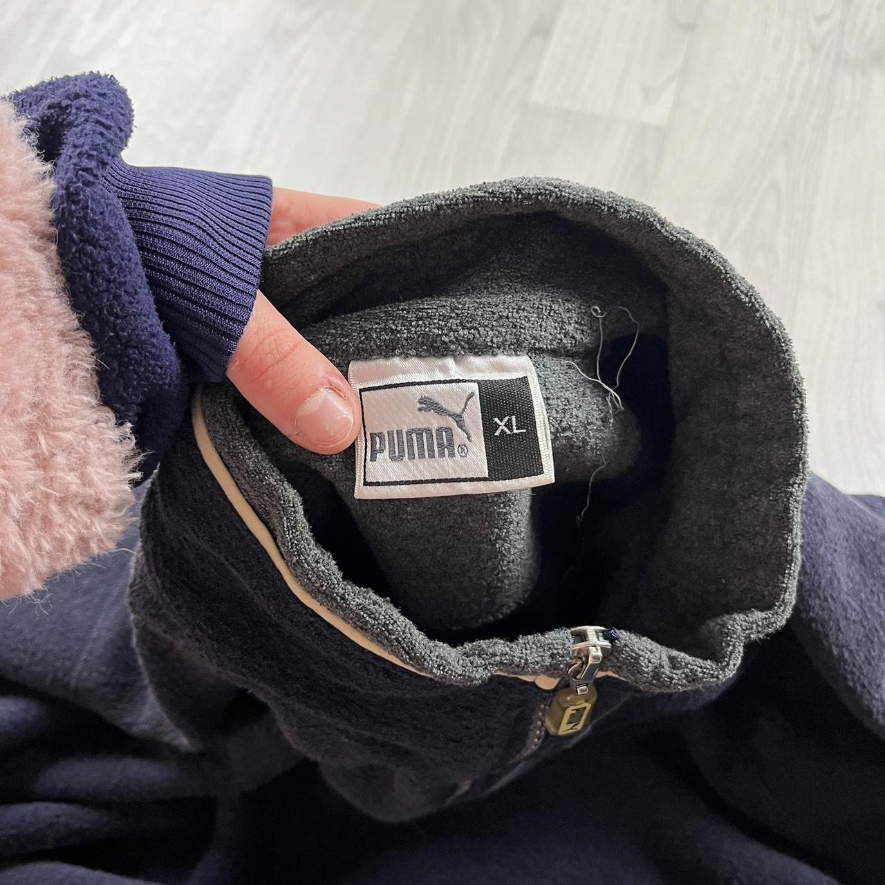 VINTAGE Y2K PUMA QUARTER ZIP TECHNICAL FLEECE SWEATSHIRT NAVY
