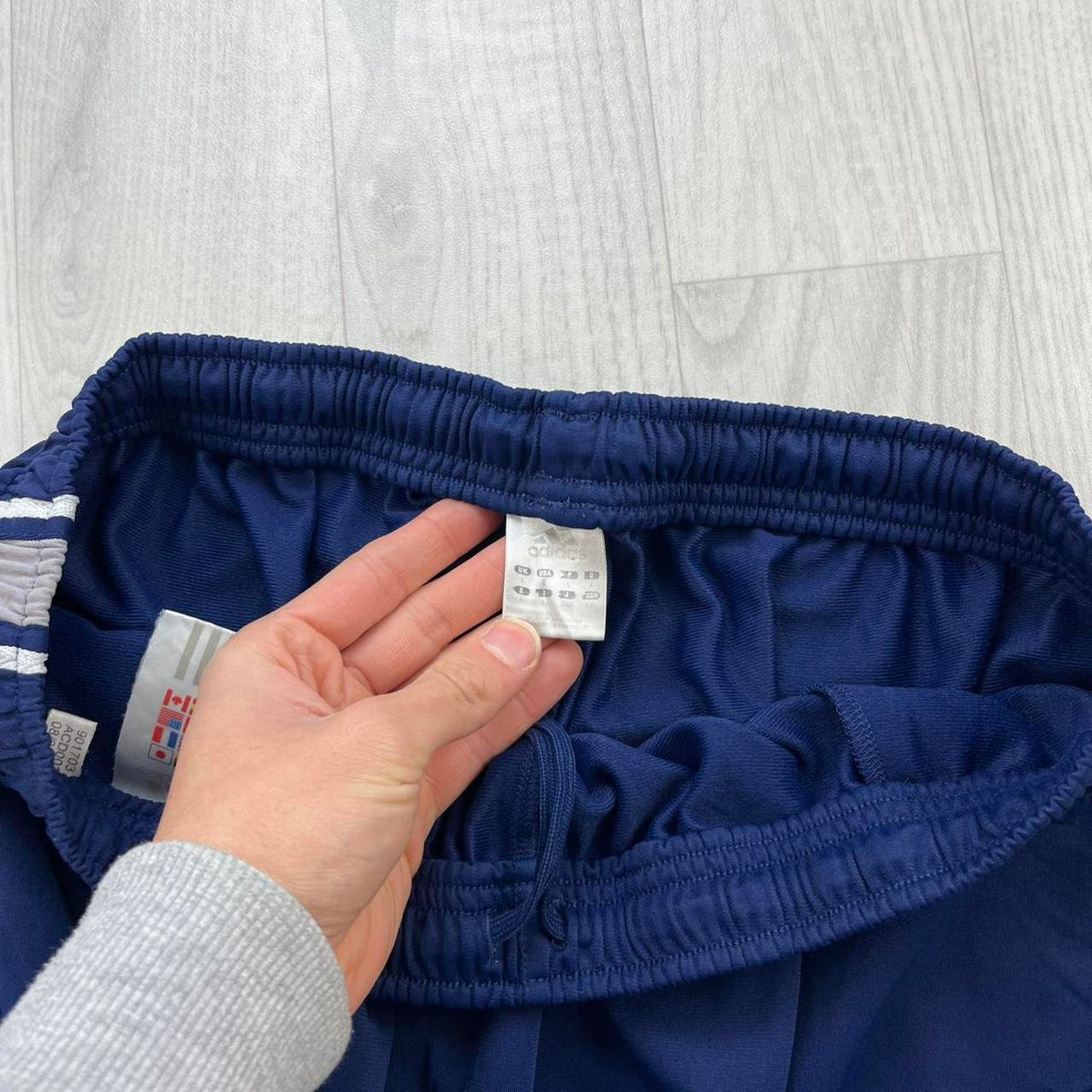 VINTAGE Y2K ADIDAS SIDE STRIPE CARGO BAGGY TRACKSUIT BOTTOMS NAVY