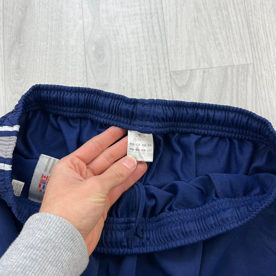 VINTAGE Y2K ADIDAS SIDE STRIPE CARGO BAGGY TRACKSUIT BOTTOMS NAVY