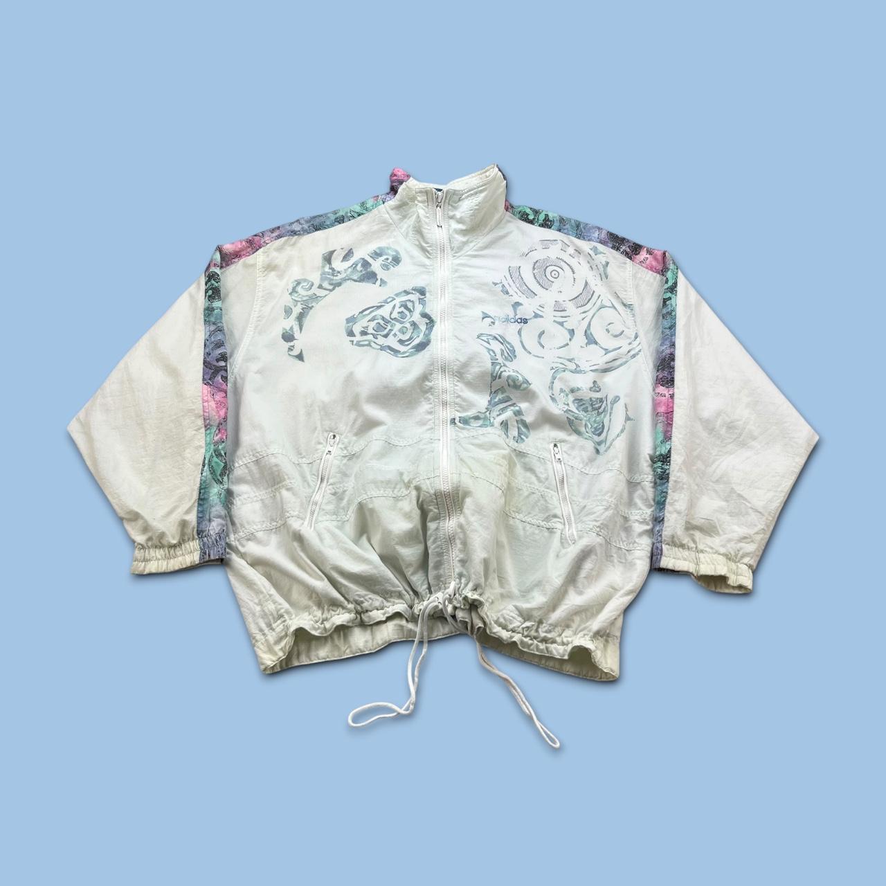 VINTAGE 90s ADIDAS TENNIS WINDBREAKER JACKET WHITE