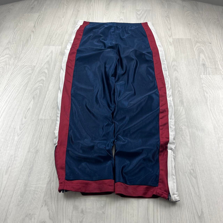 VINTAGE 00s STARTER REVERSIBLE BAGGY TRACKSUIT BOTTOMS BURGUNDY / NAVY